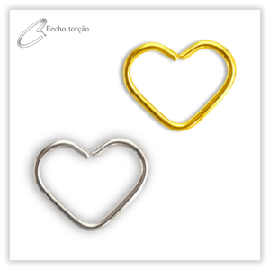 Piercing Daith / Coração Fecho Torção Prata 925