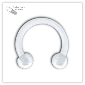 Piercing Ferradura básica Fecho Rosca externa Bioflex