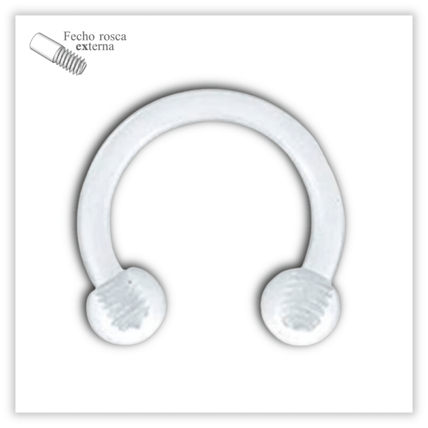 Piercing Ferradura básica Fecho Rosca externa Bioflex