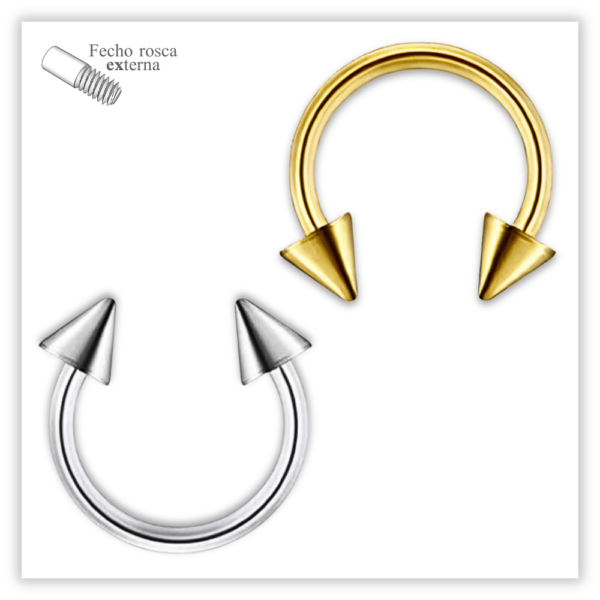 Piercing Ferradura básica Fecho Rosca externa Titânio F136