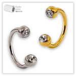 Piercing Ferradura Decorada Fecho Rosca externa Titânio F136