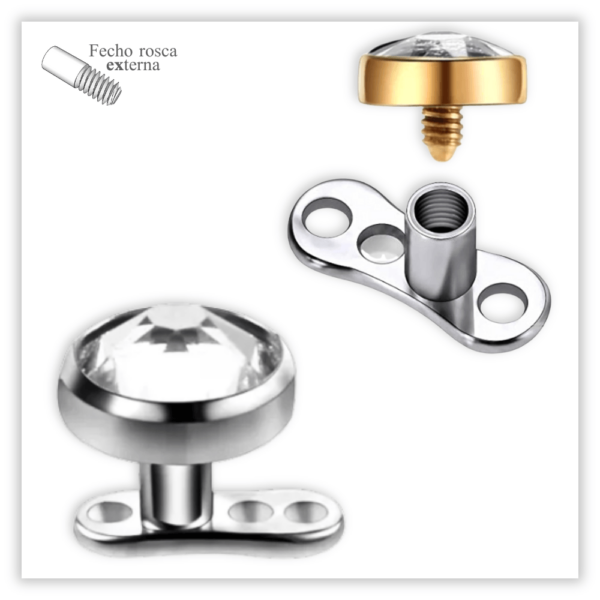 Piercing Implante Microdermal Fecho Rosca interna Titânio F136