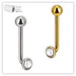 Piercing Íntimo / Rook decorado Fecho Rosca interna Titânio F136