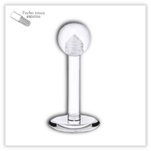 Piercing Labret básico Fecho Rosca externa Bioflex