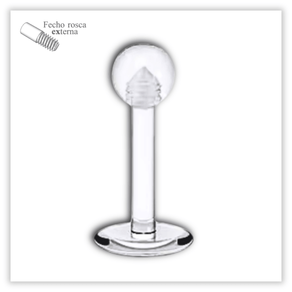 Piercing Labret básico Fecho Rosca externa Bioflex