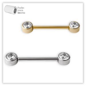 Piercing Mamilo Decorado Fecho Rosca interna Titânio F136