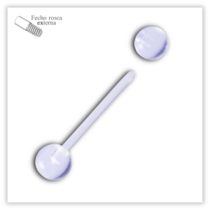 Piercing Reto básico Fecho Rosca externa Bioflex
