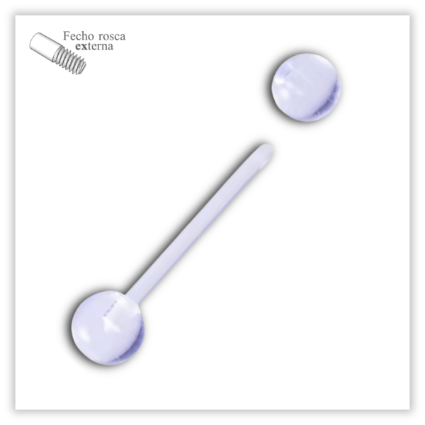 Piercing Reto básico Fecho Rosca externa Bioflex