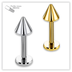 Piercing Labret básico Fecho Rosca externa Titânio F136