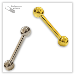 Piercing Reto básico Fecho Rosca externa Titânio F136
