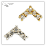 Piercing Reto Decorado Fecho Rosca externa Prata 925
