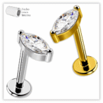Piercing Reto Decorado Fecho Rosca interna Aço 316L