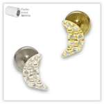 Piercing Reto Decorado Fecho Rosca interna Prata 925