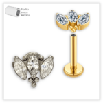 Piercing Reto Decorado Fecho Rosca interna Titânio F136