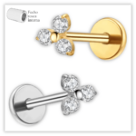 Piercing Reto Decorado Fecho Rosca interna Titânio F136