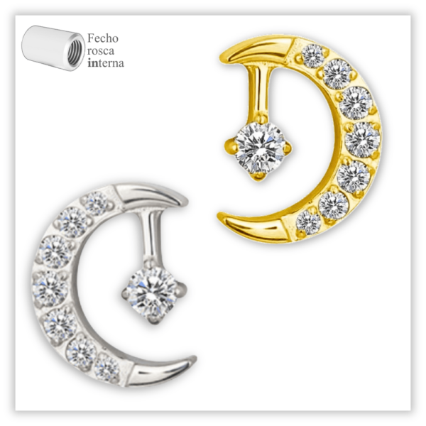 Piercing Reto Decorado Fecho Rosca interna Titânio F136
