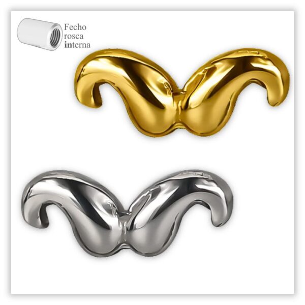 Piercing Reto Decorado Fecho Rosca interna Titânio F136