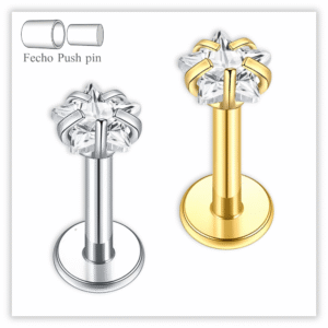 Piercing Reto Ponto de luz Fecho Plug (push pin) Titânio F136