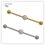 Piercing Transversal decorado Fecho Rosca externa Titânio F136