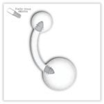 Piercing Umbigo básico Fecho Rosca externa Bioflex