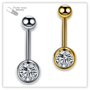 Piercing Umbigo básico Fecho Rosca externa Titânio F136