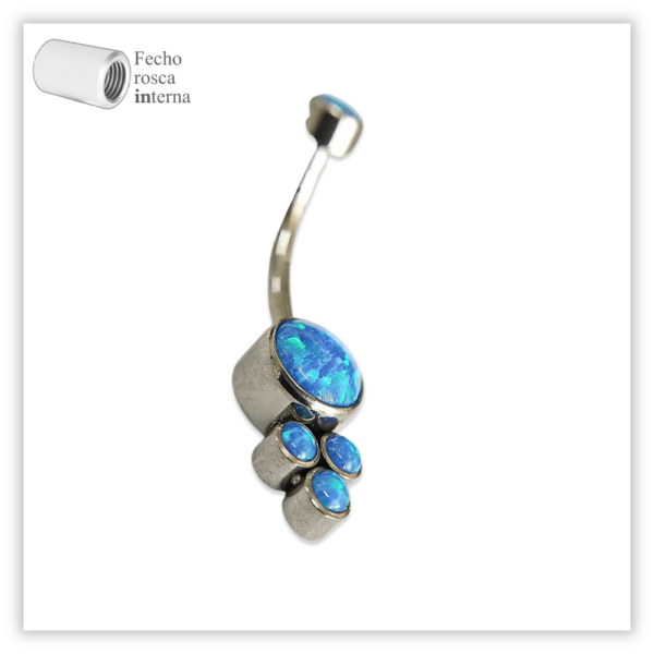 Piercing Umbigo decorado Fecho Rosca interna Titânio F136