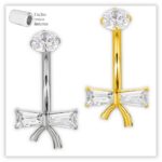 Piercing Umbigo decorado Fecho Rosca interna Titânio F136