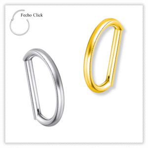 Piercing Argola Decorada Fecho Click Titânio F136