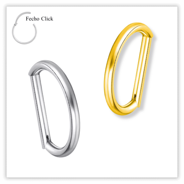 Piercing Argola Decorada Fecho Click Titânio F136