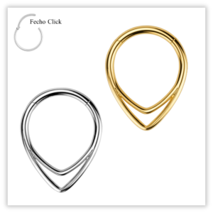 Piercing Argola Decorada Fecho Click Aço 316L