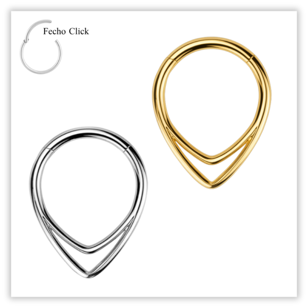Piercing Argola Decorada Fecho Click Aço 316L
