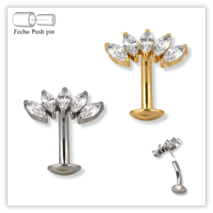 Piercing Umbigo decorado Fecho (plug) Push pin Titânio F136