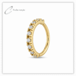 Piercing Argola Decorada Fecho Torção Ouro 18k