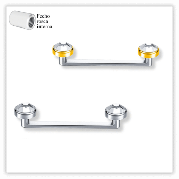 Piercing Implante Surface Fecho Rosca interna Titânio F136