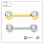 Piercing Mamilo Decorado Fecho Plug (push pin) Titânio F136