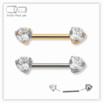Piercing Mamilo Decorado Fecho Plug (push pin) Titânio F136