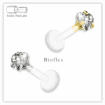 Piercing Reto Decorado Fecho Plug (push pin) Bioflex