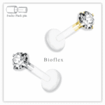 Piercing Reto Decorado Fecho Plug (push pin) Bioflex