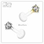 Piercing Reto Decorado Fecho Plug (push pin) Bioflex