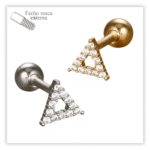 Piercing Reto Decorado Fecho Rosca externa Prata 925
