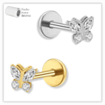 Piercing Reto Decorado Fecho Rosca interna Titânio F136