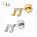 Piercing Reto Decorado Fecho Rosca interna Titânio F136