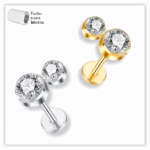 Piercing Reto Decorado Fecho Rosca interna Titânio F136
