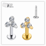 Piercing Reto Decorado Fecho Rosca interna Titânio F136 – Base Lateral