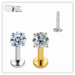 Piercing Reto Decorado Fecho Rosca interna Titânio F136 – Labret vertical
