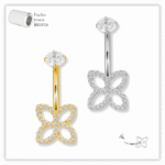 Piercing Umbigo decorado Fecho Rosca interna Titânio F136