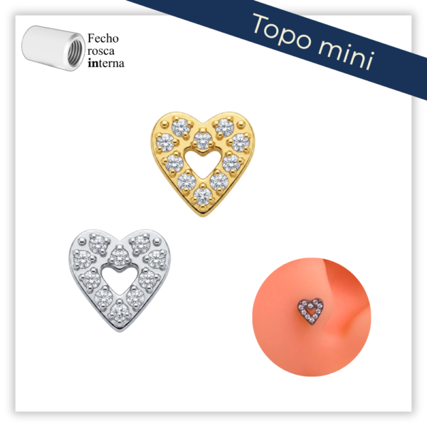 Piercing Reto Decorado Fecho Rosca interna Titânio F136 (Mini)