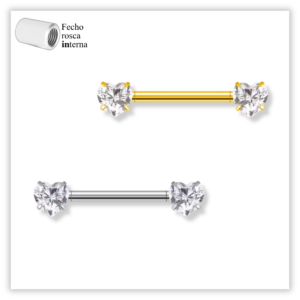 Piercing Íntimo / Rook decorado Fecho Rosca interna Titânio F136