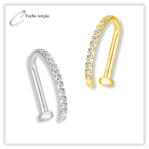 Piercing Argola Decorada Fecho TorçãoTitânio F136