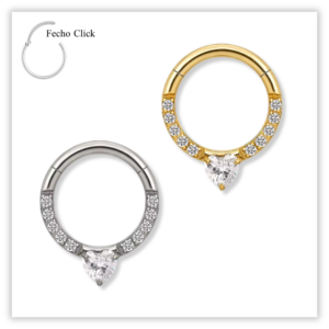 Piercing Argola Decorada Fecho TorçãoTitânio F136